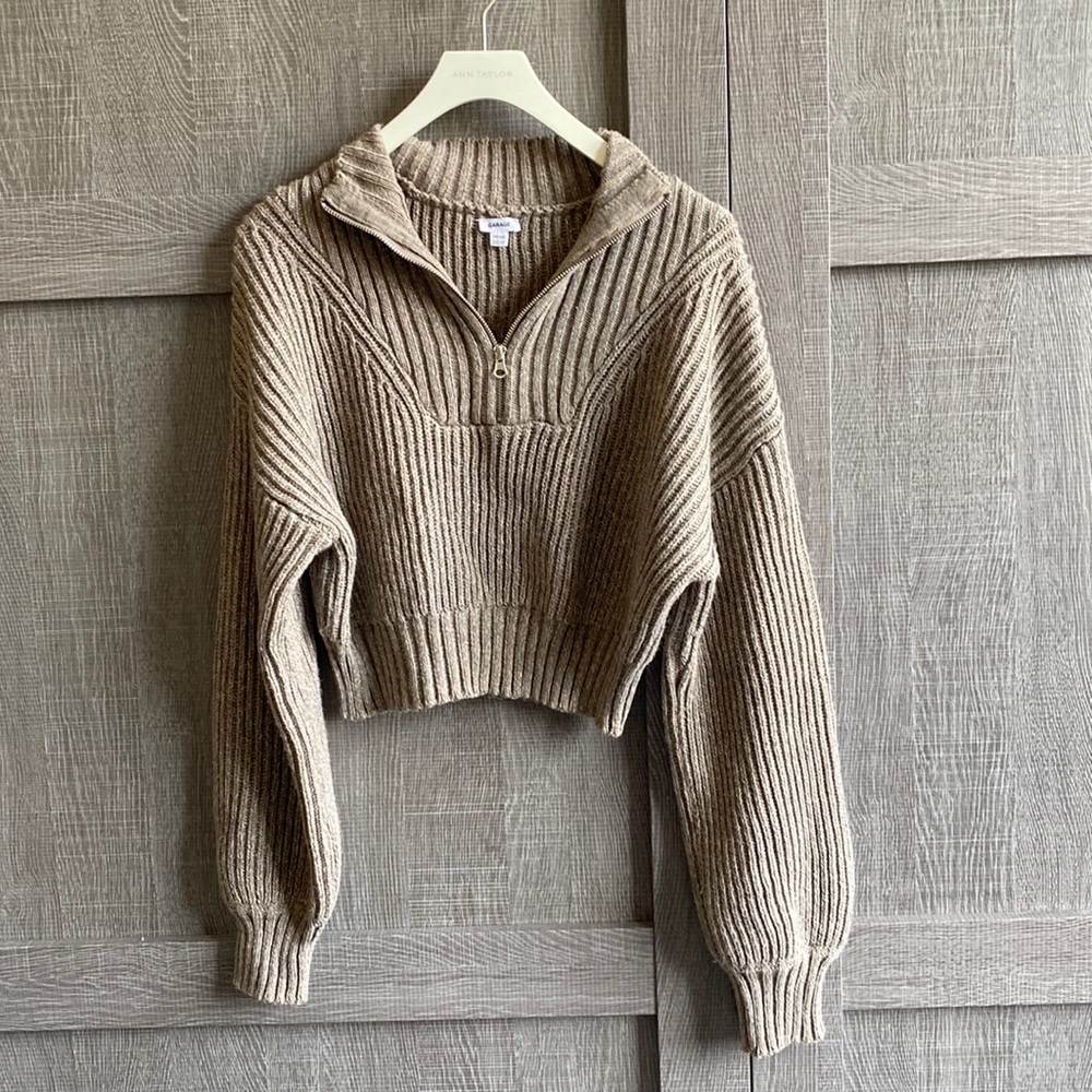 XS - Garage quarter zip knit sweater